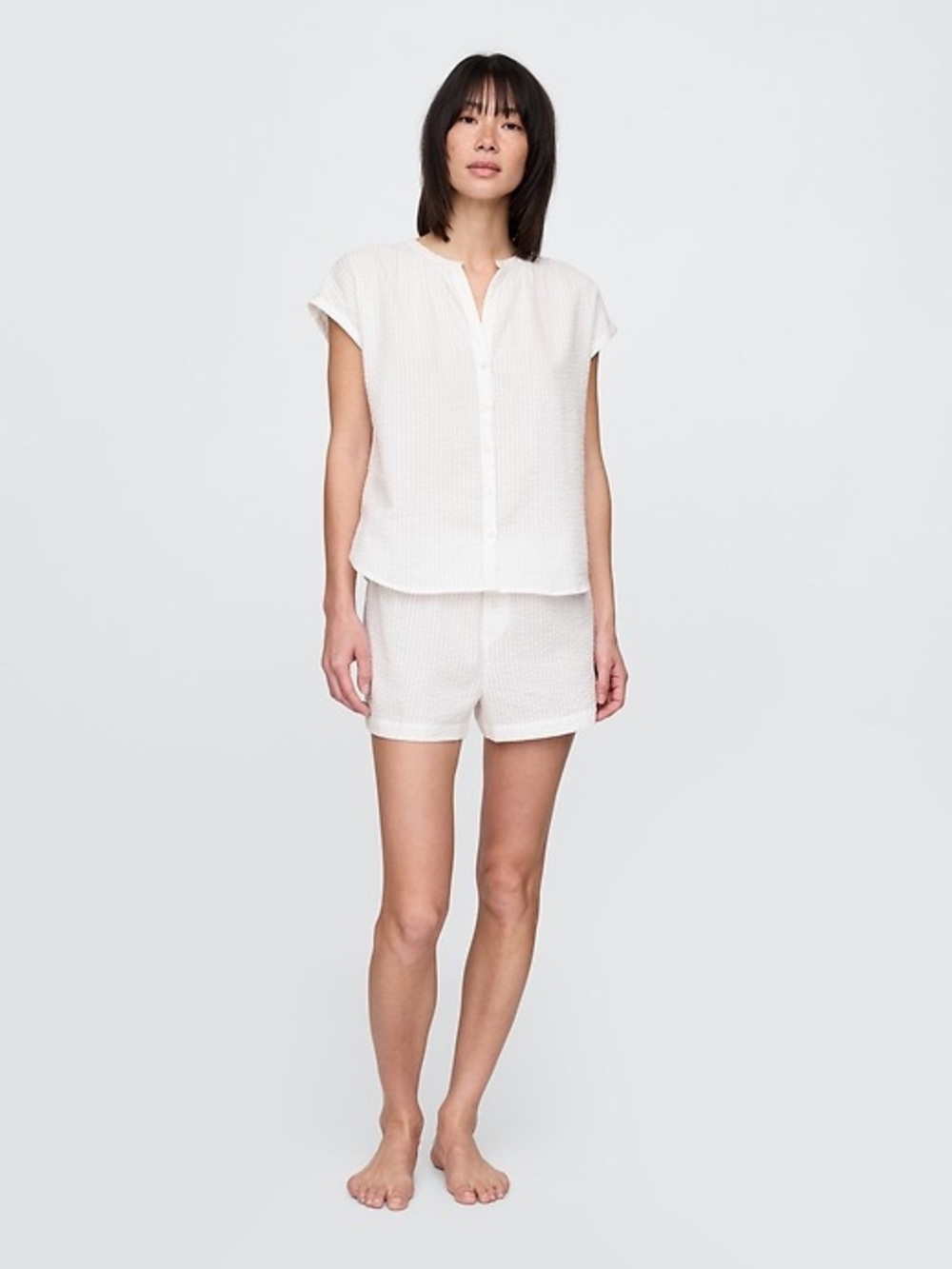 GAP 100% cotton white gauze shorts pajama set.